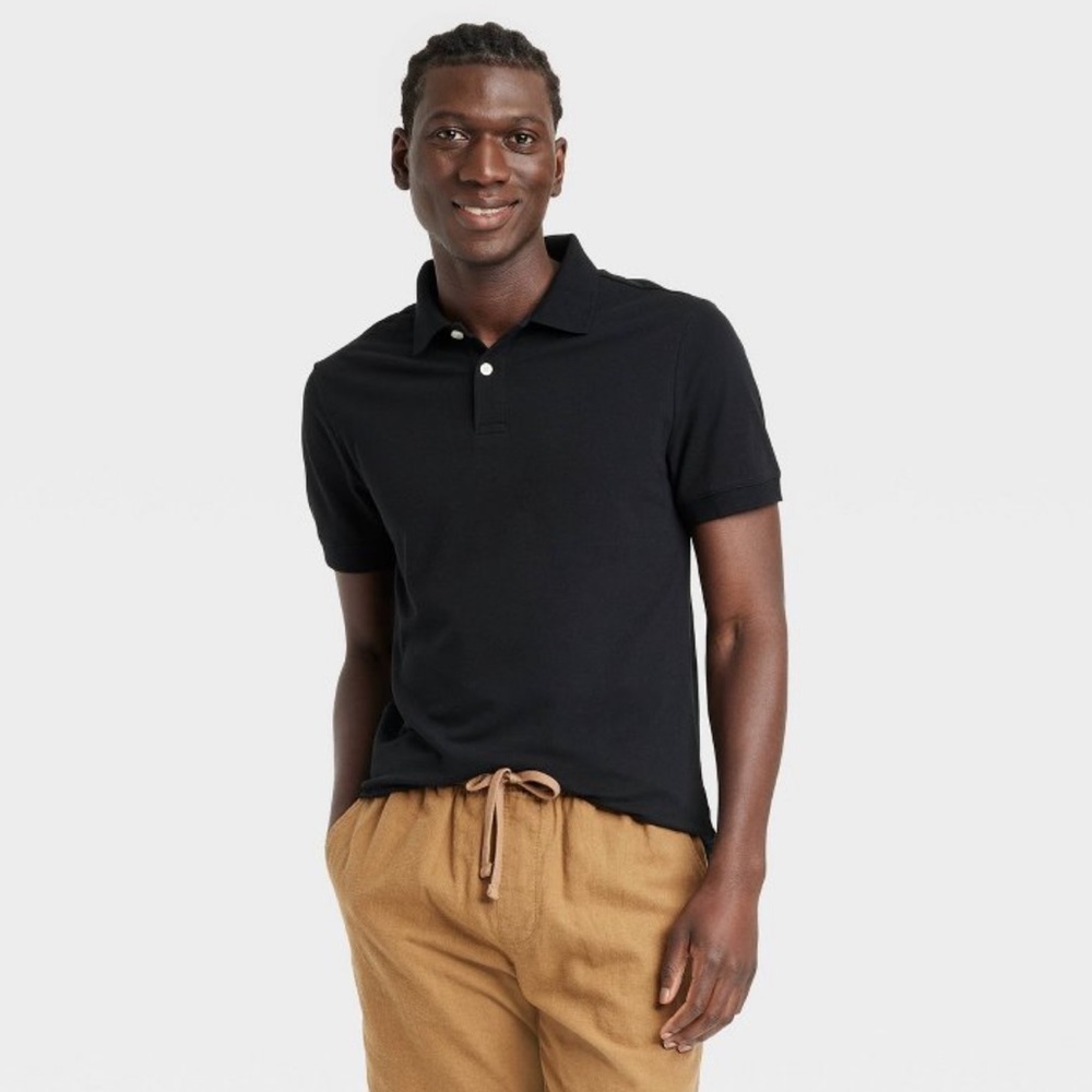 Goodfellow & Co - Men’s Standard-Fit Loring Polo Shirt in Classic Black